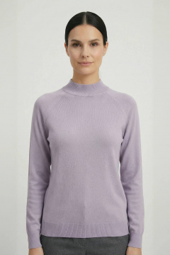 Демисезонный женский свитер с длинным рукавом и металлическим декором Полесье С3316-15 5С1754-Д43 170,176 сиреневый_пепел - фото 1