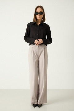 Классические серые брюки для делового стиля Luitui R2055 песочный - фото 2