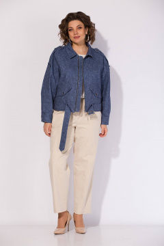 Брюки, жакет Liliana 1522-1507 синий - фото 5