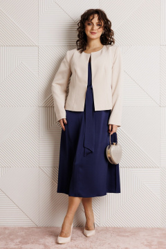 Жакет, платье Mubliz 332 синий+бежевый - фото 2