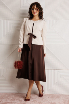 Жакет, платье Mubliz 332 шоколад+бежевый - фото 1