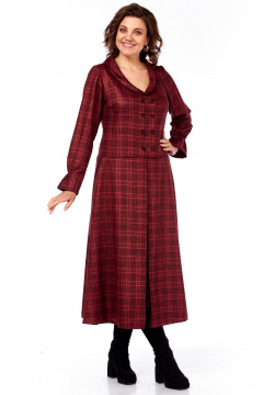 Платье Celentano lite 5080 бордовая_клетка - фото 5
