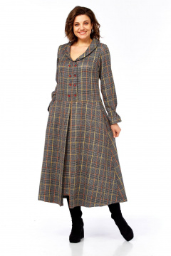 Платье Celentano lite 5079 серая_клетка - фото 2