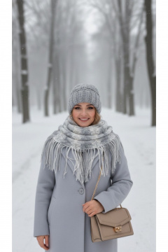 Шарф OLANTIZ S1-4 бело-серый - фото 2