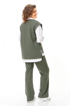 Блуза, брюки, жилет VI ORO VR-1246 олива - фото 2