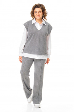Блуза, брюки, жилет VI ORO VR-1246 серый - фото 1