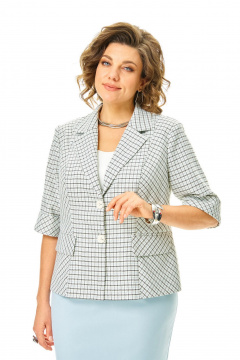 Жакет, юбка VI ORO VR-1247 голубой+однотон - фото 5