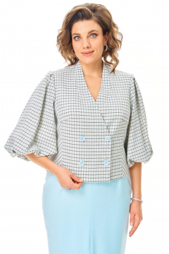 Жакет, юбка VI ORO VR-1248 голубой+однотон - фото 2