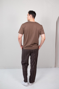 Брюки, футболка Купалинка 266305.182-188 к.олива,клетка - фото 2