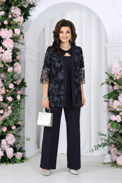 Блуза, брюки, кардиган Ninele 7498 темно-синий - фото 1