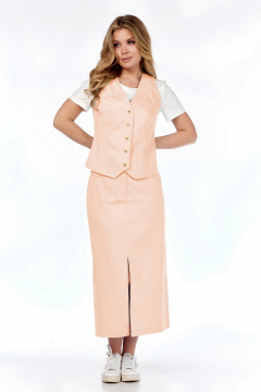 Жилет, футболка, юбка Милора-стиль 1205/1 персиковый - фото 3