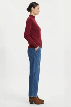 Демисезонный вязаный свитер прямого силуэта реглан Полесье С3316-15 5С1754-Д43 158,164 ягодный - фото 4