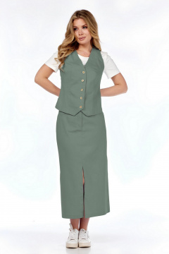 Жилет, футболка, юбка Милора-стиль 1205/1 мятный - фото 3