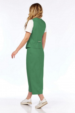 Жилет, футболка, юбка Милора-стиль 1205/1 ярко-зеленый - фото 2