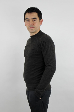 Джемпер мужской с длинным рукавом из трикотажа и бейкой-ластик Полесье С5607-19 9С0256-Д43 170,176 темный_асфальт - фото 3