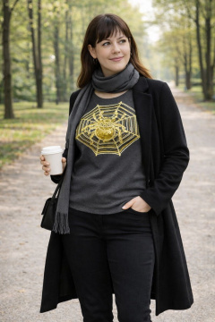 Джемпер из вискозы с принтом паука для стильных образов OLANTIZ 034 паук - фото 3