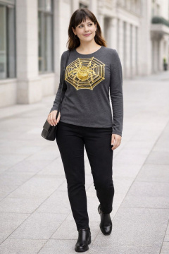 Джемпер из вискозы с принтом паука для стильных образов OLANTIZ 034 паук - фото 2