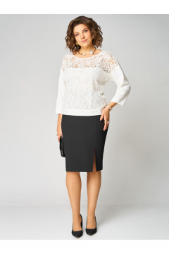 Туника, юбка Мишель стиль 1333 бело-черный - фото 3