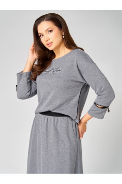 Туника, юбка Мишель стиль 1344 серый - фото 4