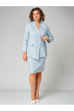 Жакет, юбка Мишель стиль 1345 голубой - фото 1