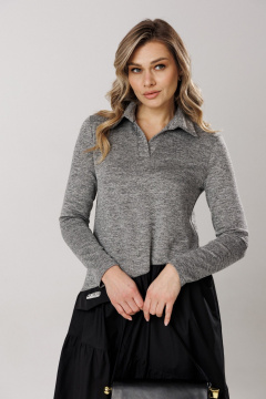 Платье Ларс Стиль 1204 серый меланж/черный - фото 3