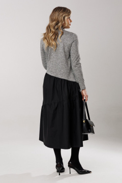 Платье Ларс Стиль 1204 серый меланж/черный - фото 4