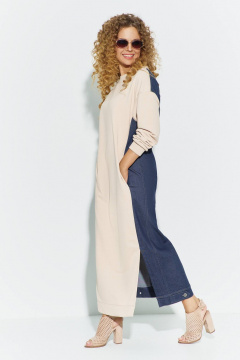 Платье Euromoda 686 синий_джинс_меланж - фото 3