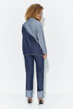 Брюки, рубашка Euromoda 687 синий_джинс_меланж - фото 2