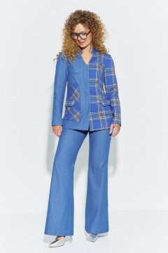 Брюки, жакет Euromoda 696 голубой - фото 1