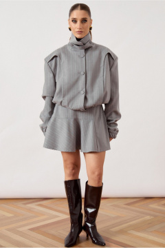 Бомбер, юбка ATTIKA A3513 серый - фото 1