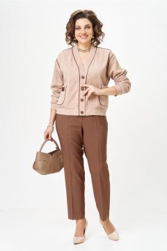 Брюки, кардиган Aira Style 24248 капучино - фото 4