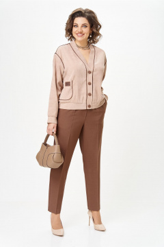 Брюки, кардиган Aira Style 24248 капучино - фото 1