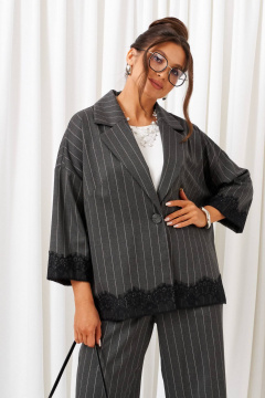 Блуза, брюки, жакет Beautiful&Free 6431 темно-серый - фото 4