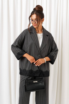 Блуза, брюки, жакет Beautiful&Free 6431 темно-серый - фото 3