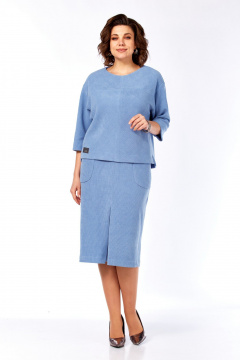 Блуза, юбка Элль-стиль 2441/3 голубой - фото 1