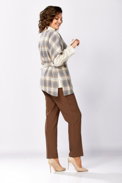 Брюки, жилет, рубашка Милора-стиль 1388 серый+шоколад - фото 5