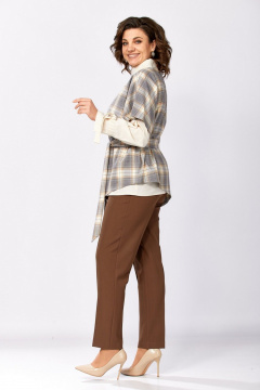 Брюки, жилет, рубашка Милора-стиль 1388 серый+шоколад - фото 3