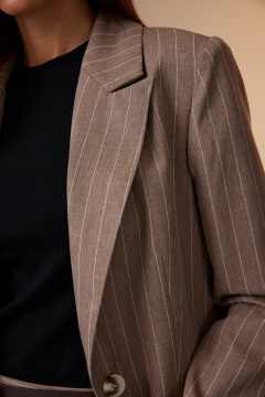 Брюки, жакет, топ N.O.W. 1660 кофейный_в_полоску - фото 3
