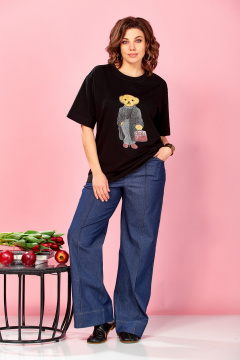 Футболка AVA fashion М-176 черный - фото 1