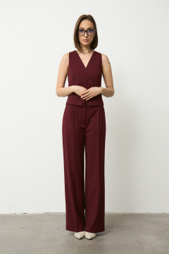 Брюки, жилет Luitui R4067 винный - фото 1