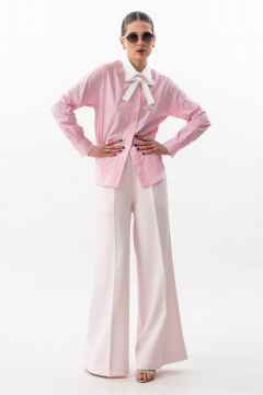 Блуза SILVERSPICE S-7636 розовая-полоска - фото 4