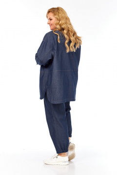 Брюки, рубашка, футболка Милора-стиль 1342 синий_джинс - фото 4