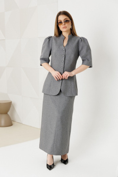 Жакет, юбка Amberа Style 2151-1 серый - фото 2