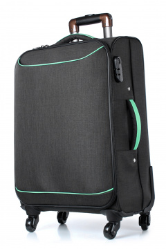 Чемодан Galanteya 3014.25с314к45 черный/зелен - фото 1