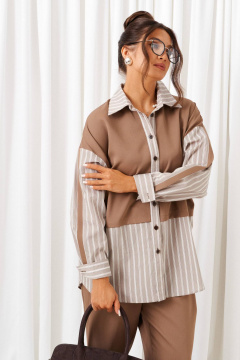 Брюки, рубашка Beautiful&Free 6438 какао - фото 4