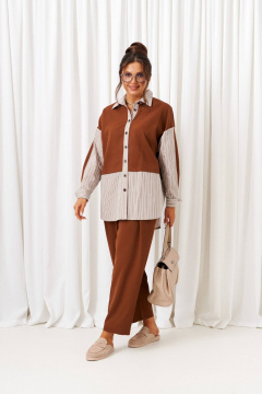 Брюки, рубашка Beautiful&Free 6438 миндаль - фото 2