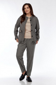 Блуза, брюки, жакет Милора-стиль 1252 гусь-лапка_черная - фото 4