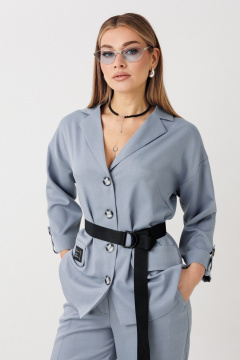 Брюки, жакет Verita 2443 серо-голубой - фото 5