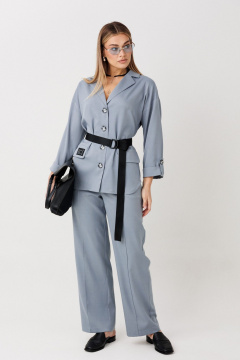 Брюки, жакет Verita 2443 серо-голубой - фото 4