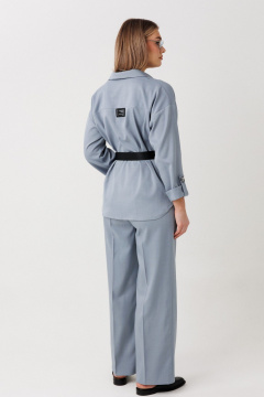 Брюки, жакет Verita 2443 серо-голубой - фото 3